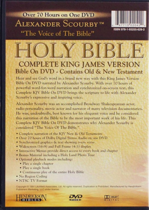 King James Bible Complete narrated by Alexander Scourby - DVD - Image 2