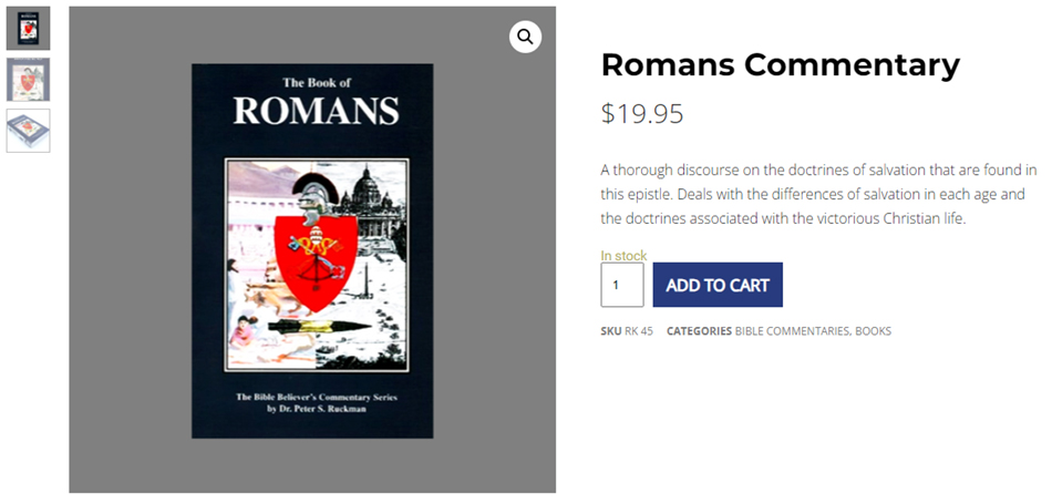 king-james-bible-commentary-book-of-romans-peter-ruckman-nteb-christian-bookstore-palatka-florida