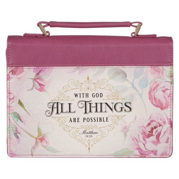 All Things Are Possible Vintage Dusty Rose Faux Leather Fashion Bible Cover – Matthew 19:26 - Image 5